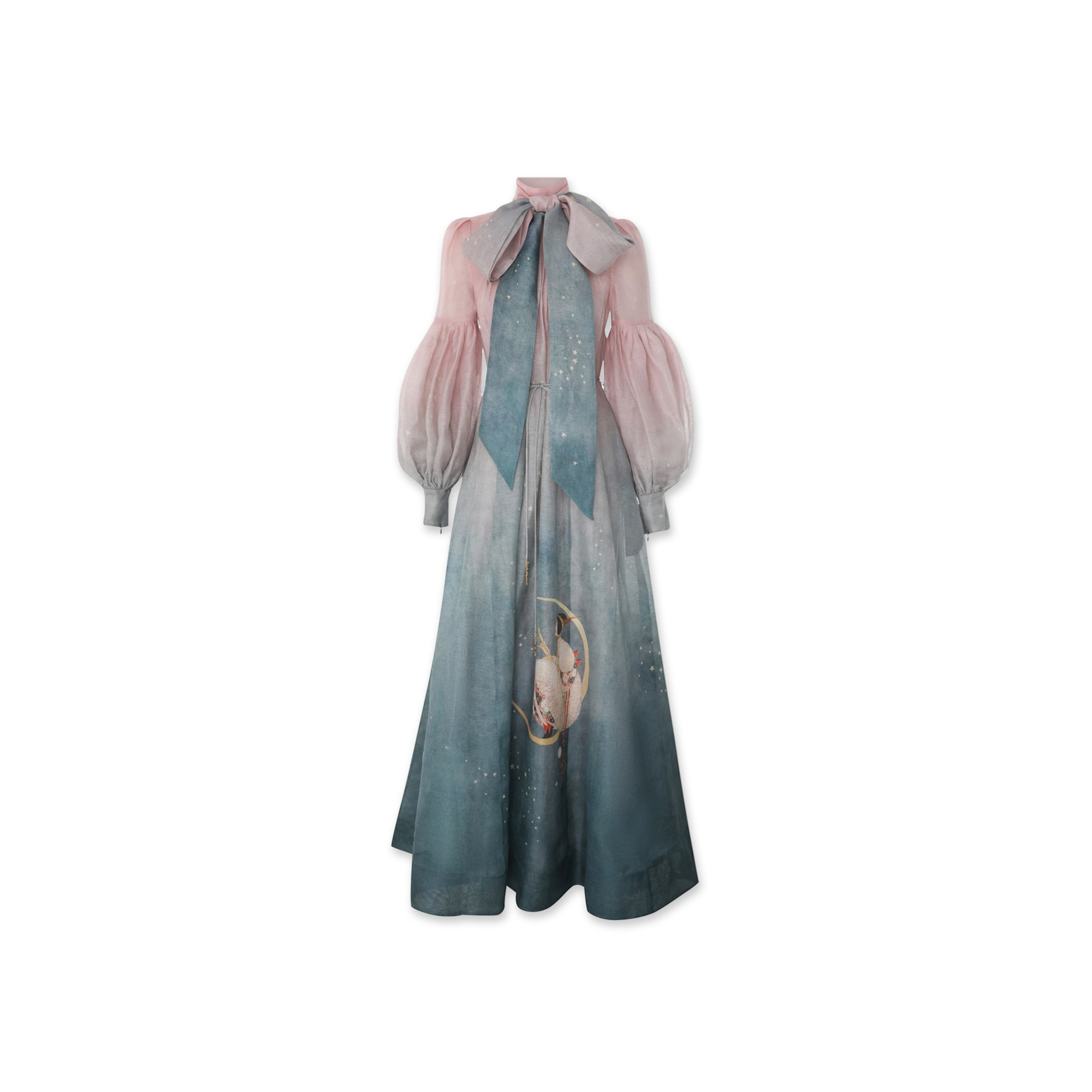 ZIMMERMANN EDEN TIE NECK GOWN 0674DF242